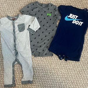 Nike/Under Armour/7 for All Mankind rompers